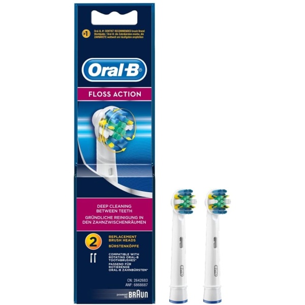 Oral B EB25-2 Floss Action Brush Heads 2 Pack BRN-EB25.2