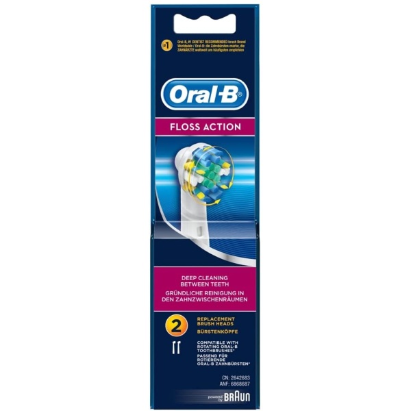 Oral B EB25-2 Floss Action Brush Heads 2 Pack BRN-EB25.2 - Image 2