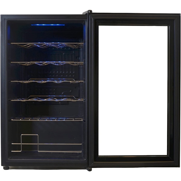 KENWOOD Beverage Cooler 24 Bottles Wine Cooler Refrigerator with Double Glass Door, Blue Light, Smart Temperature Control BCM24.000BK Black - Image 3