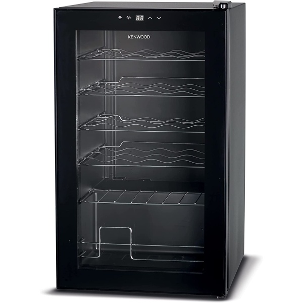 KENWOOD Beverage Cooler 24 Bottles Wine Cooler Refrigerator with Double Glass Door, Blue Light, Smart Temperature Control BCM24.000BK Black - Image 2