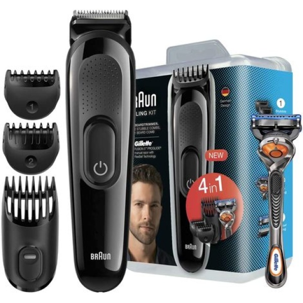 Braun Styling Kit 4-In-1 Hair and Beard Trimmer For Men - SK3000 - Shaving / Trimming - Personal Care BRN.SK3000