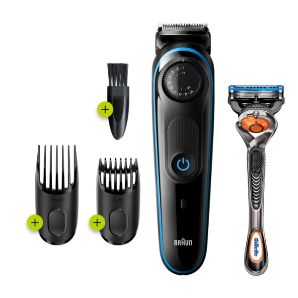 Beard trimmer BT3240 with precision dial, 2 combs and Gillette Fusion5 ProGlide razor. BRN.BT3240 - Image 2